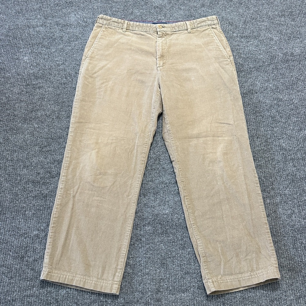 IZOD Mens Pants Size 38x32 Beige‎ Corduroy Straight Fit Cotton Mid Rise